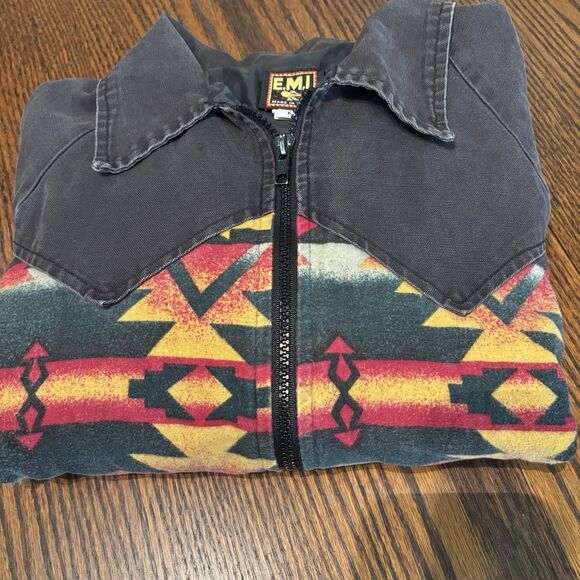 Vintage Western Aztec Bomber Jacket Santa Fe Men's M  E.M.I. Made in USA - Picture 15 of 15